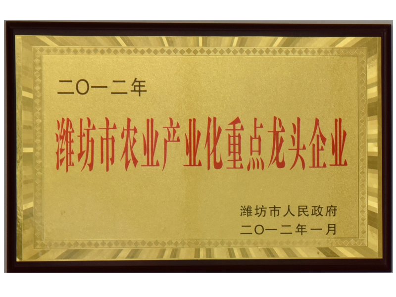 2012年濰坊市農業(yè)產(chǎn)業(yè)化重點(diǎn)龍 頭企業(yè)